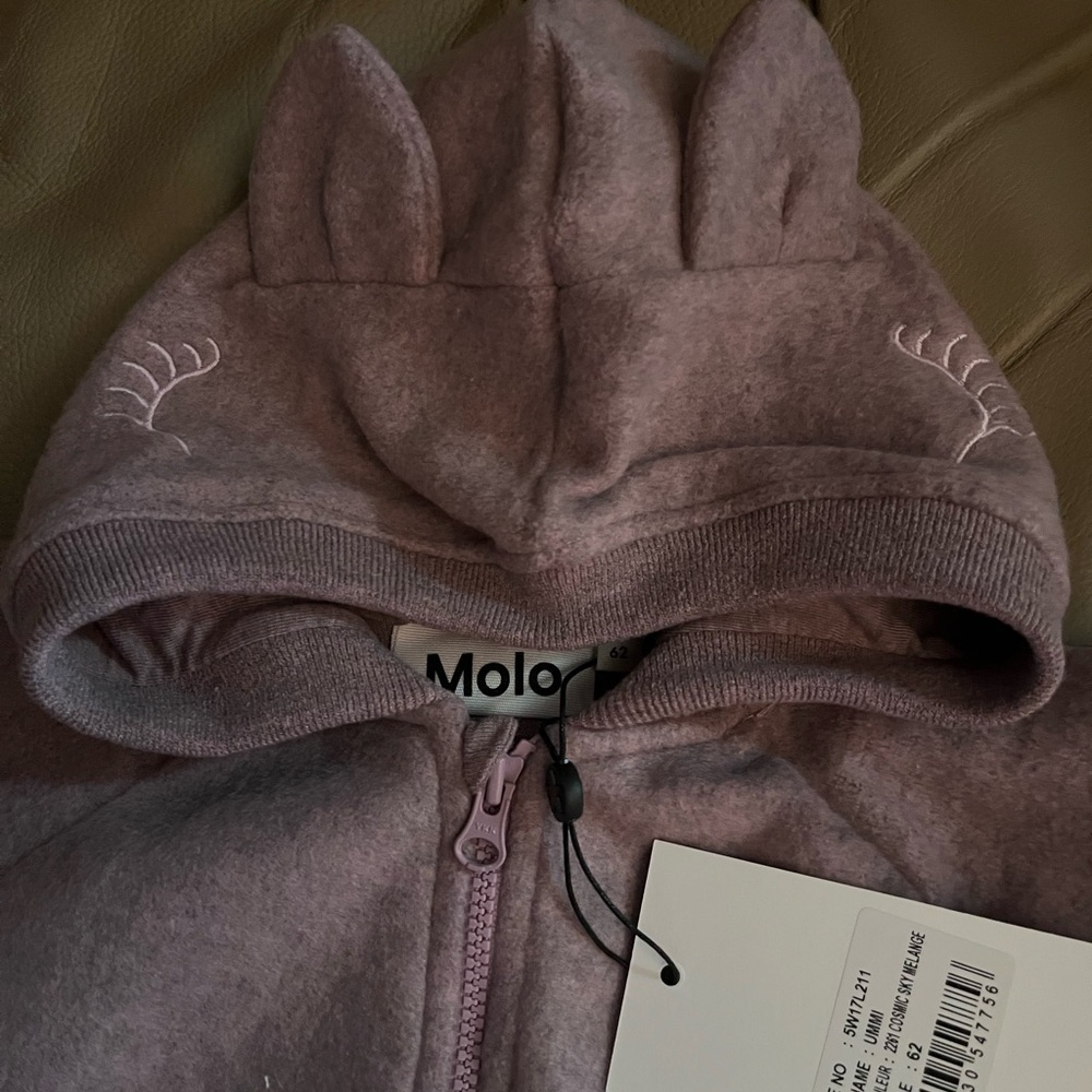Kids Purple Hoodie with Ears by Molo. Unicorn? Size 62 - Picture 4 of 11